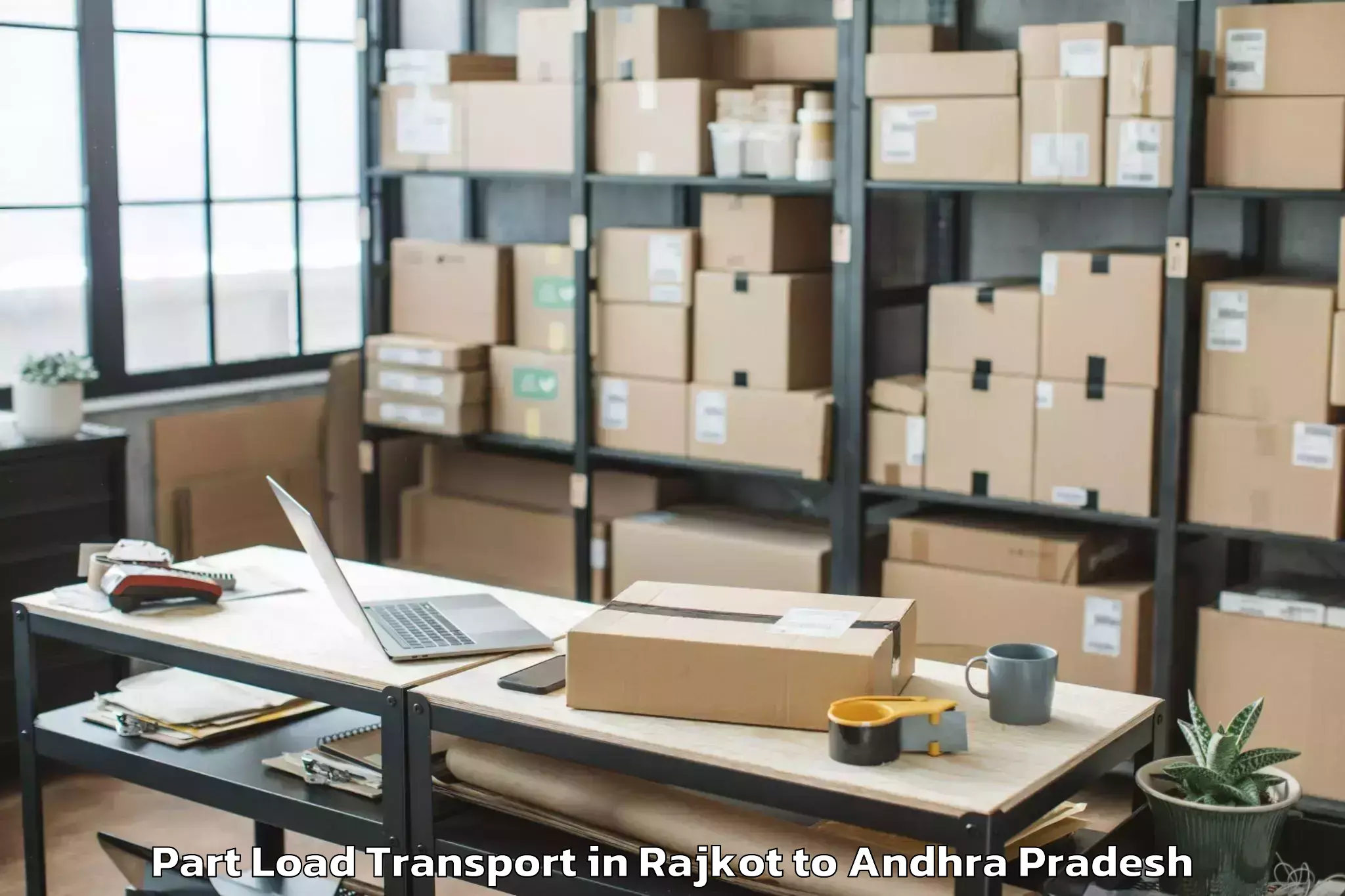 Professional Rajkot to Abhilashi University Guntur Part Load Transport